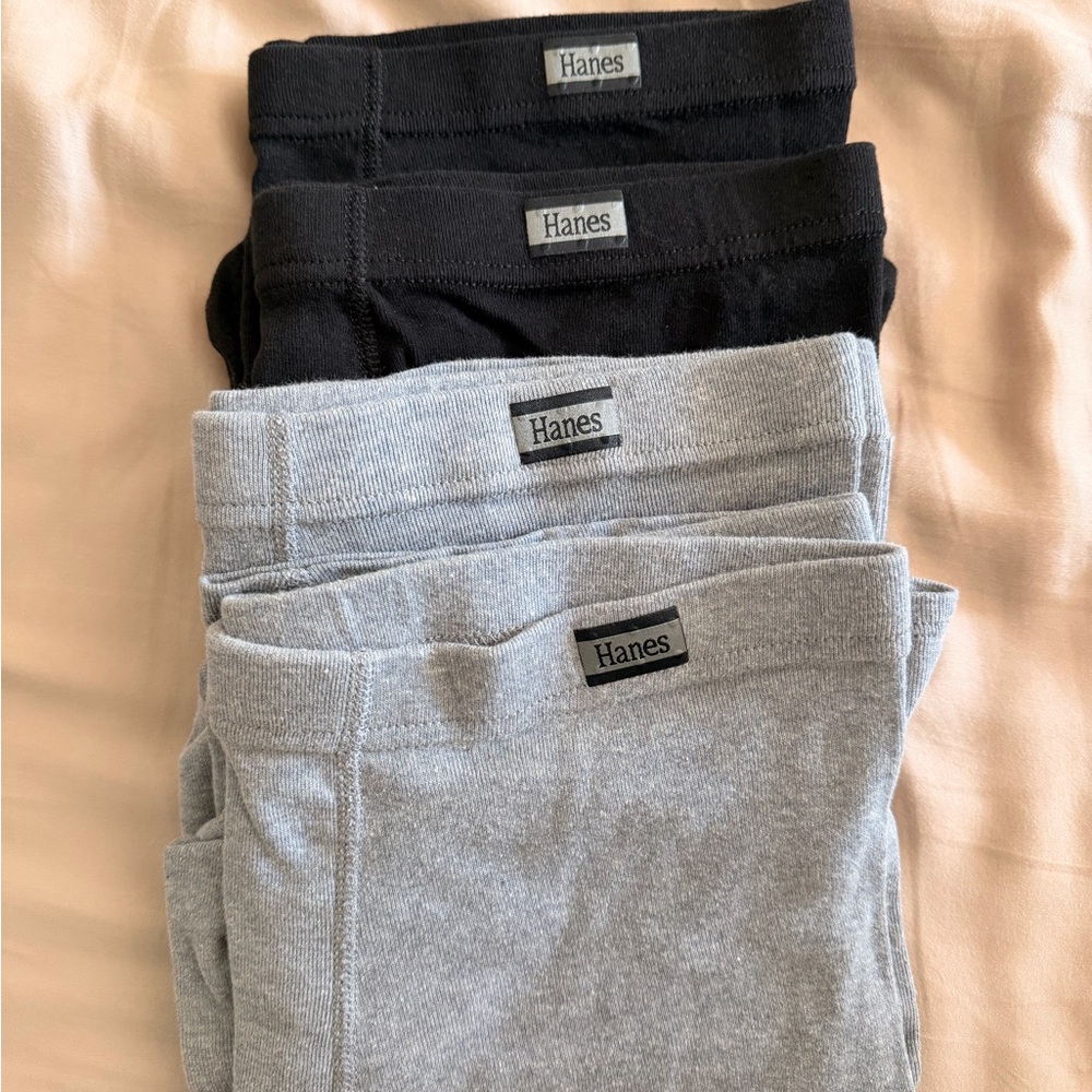 Hanes Men’s Comfort Soft Large Boxer Briefs- Black and Gray